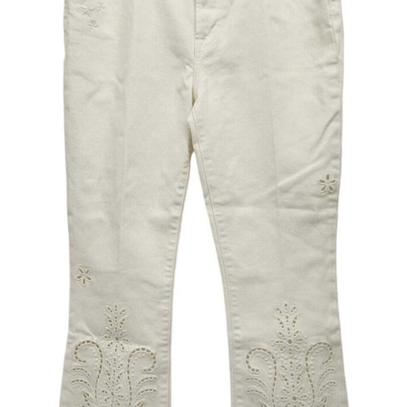 Johnny Was Pashmina White Eyelet Jeans Sz 28 - Picture 2 of 6